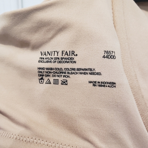 Vanity Fair Radiant Collection 2-ply Back Smoothing Underwire Bra - 44DDD - Picture 3 of 4